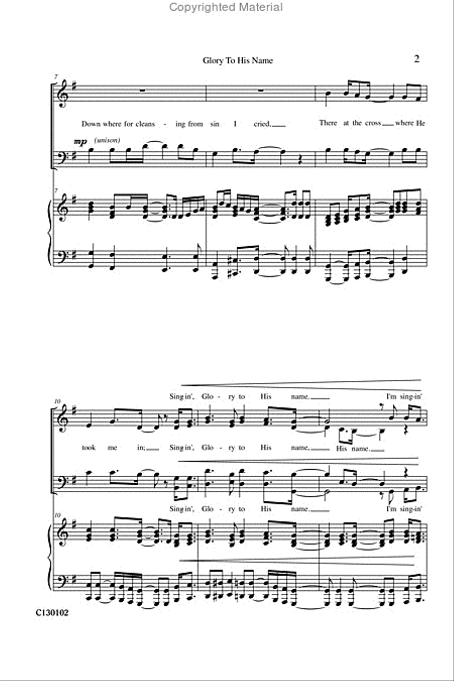 Glory To His Name Glory To His Name 4-Part scores gallery preview page 4