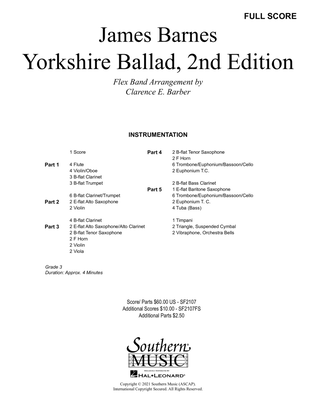 Book cover for Yorkshire Ballad, 2nd Edition - Full Score