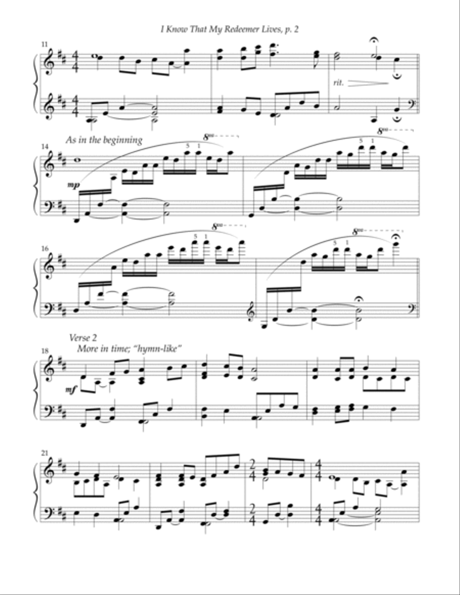 I Know That My Redeemer Lives Piano Solo scores gallery preview page 2