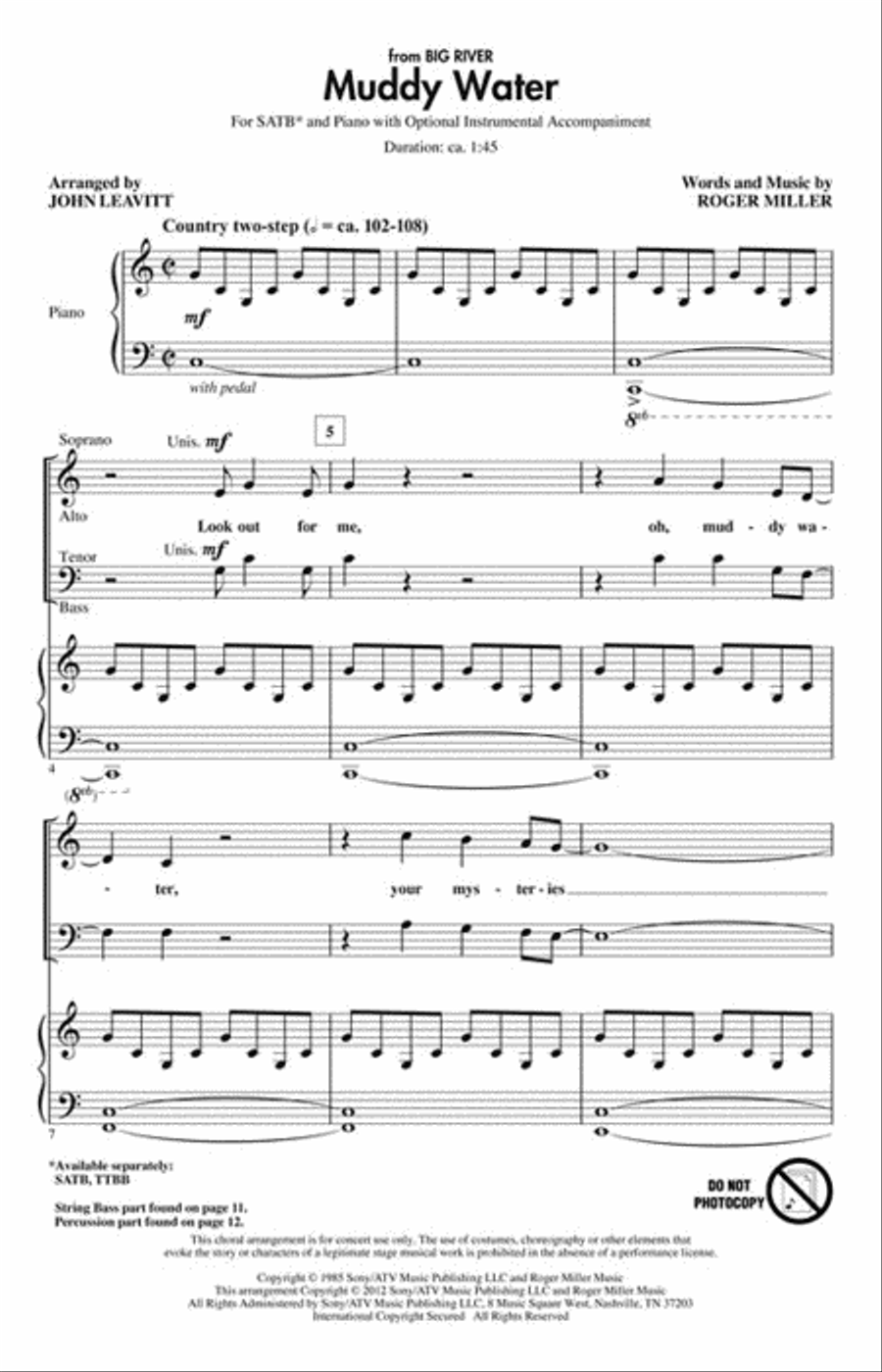 Muddy Water Muddy Water 4-Part scores gallery preview page 2