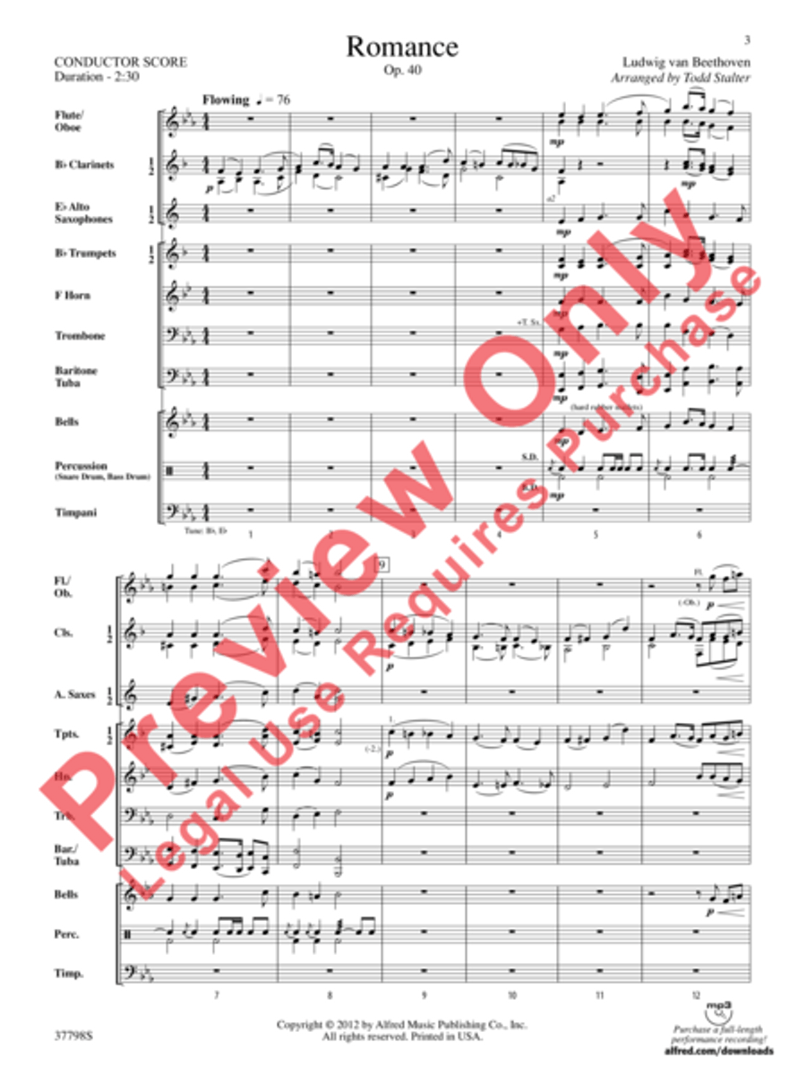 Romance, Opus 40 Romance, Opus 40 Concert Band scores gallery preview page 3