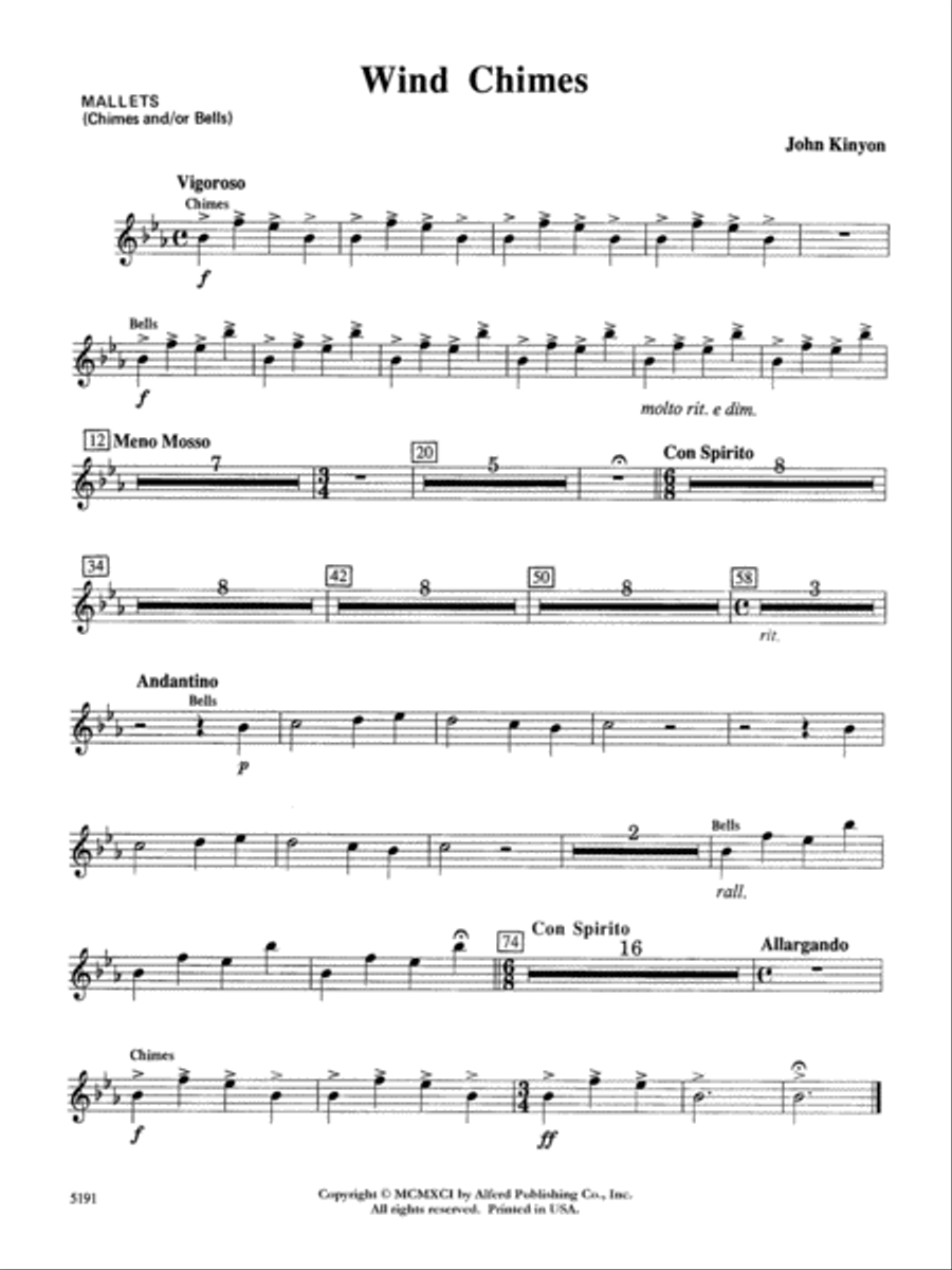 Wind Chimes: Mallets Wind Chimes: Mallets Concert Band scores gallery preview page 1