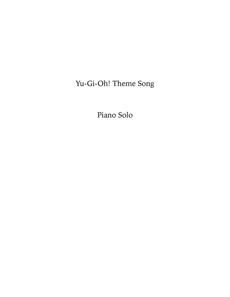 Yu-gi-oh! Theme Piano Solo scores gallery preview page 1