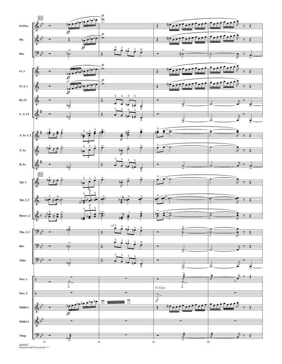 Flourish and Processional - Conductor Score (Full Score) Concert Band scores gallery preview page 6
