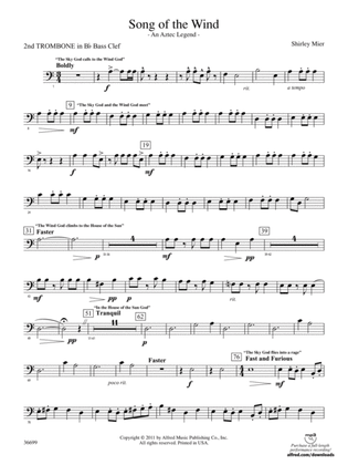 Song of the Wind: (wp) 2nd B-flat Trombone B.C.