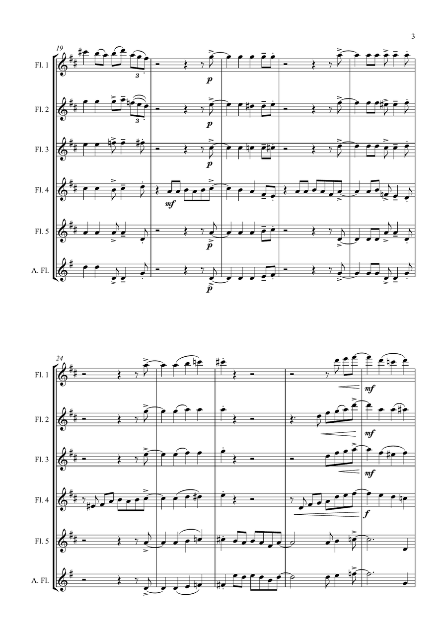 Cool, Calm and Collected - For Flute Choir Flute Choir scores gallery preview page 6