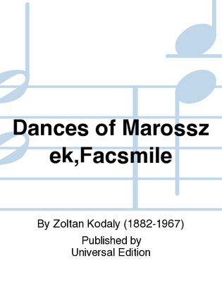 Dances of Marosszek,Facsmile