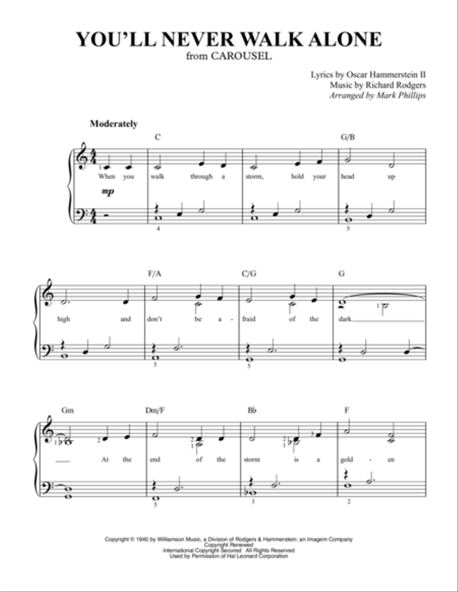 You'll Never Walk Alone You'll Never Walk Alone Easy Piano scores gallery preview page 1