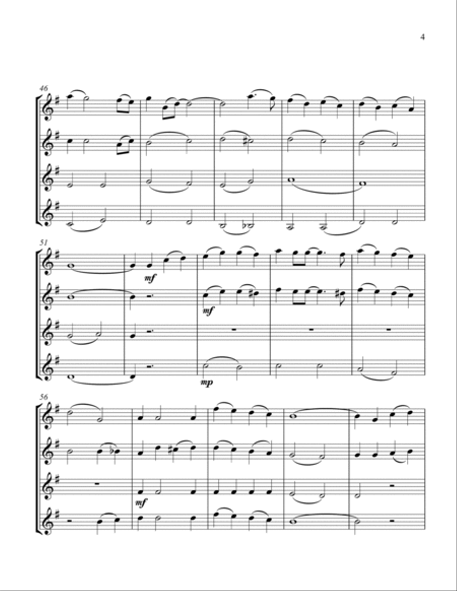 (There's No Place Like) Home For The Holidays String Quartet scores gallery preview page 5