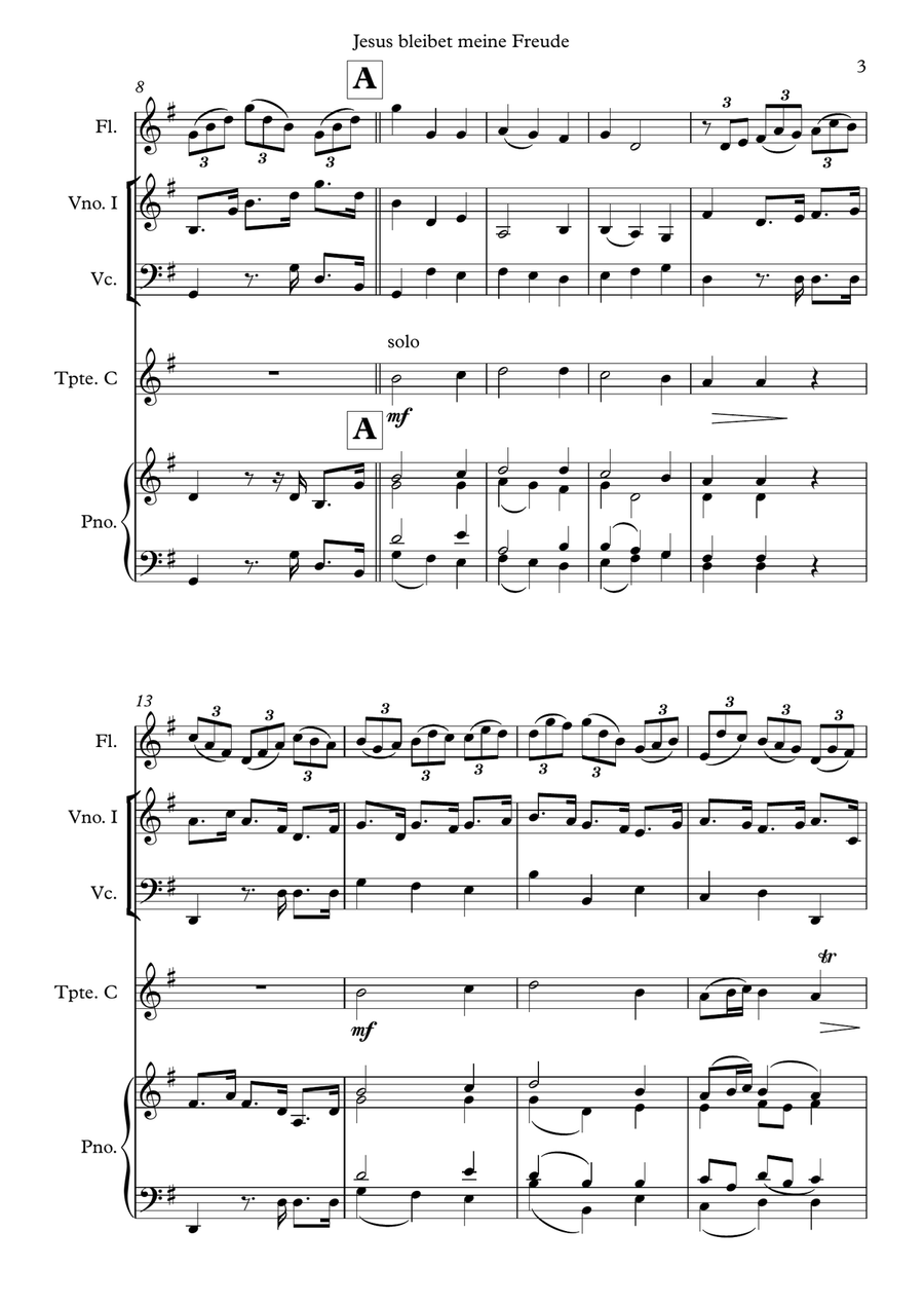 Jesus bleibet meine Freude Small Ensemble scores gallery preview page 3