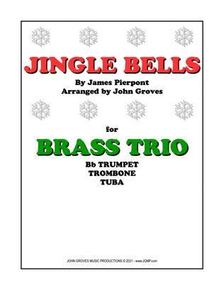 Book cover for Jingle Bells - Trumpet, Trombone, Tuba (Brass Trio)