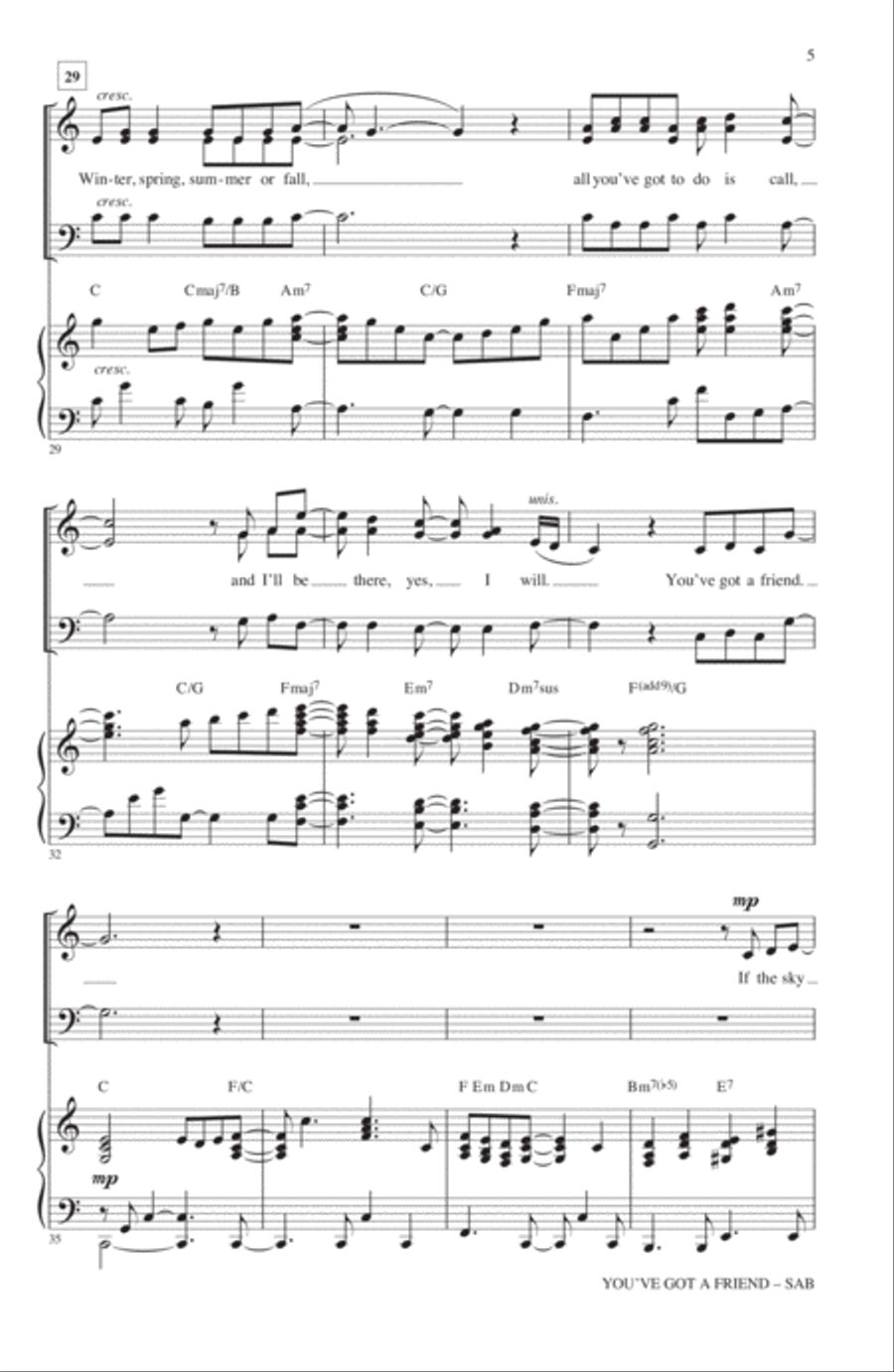 You've Got A Friend (arr. Mac Huff) 3-Part scores gallery preview page 4