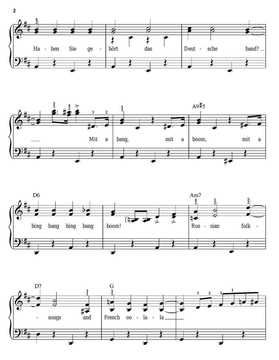 Haben Sie Gehort Das Deutsche Band? (Have You Ever Heard The German Band?) Easy Piano scores gallery preview page 2