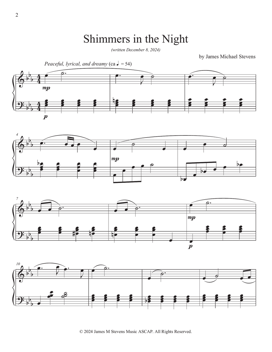 Shimmers in the Night Piano Solo scores gallery preview page 2