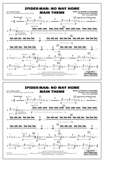 Spider-Man: No Way Home Main Theme (arr. Conaway) - Aux Percussion