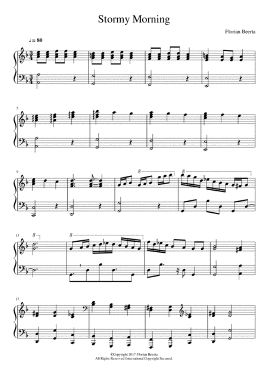 Stromy Morning Piano Solo scores gallery preview page 1
