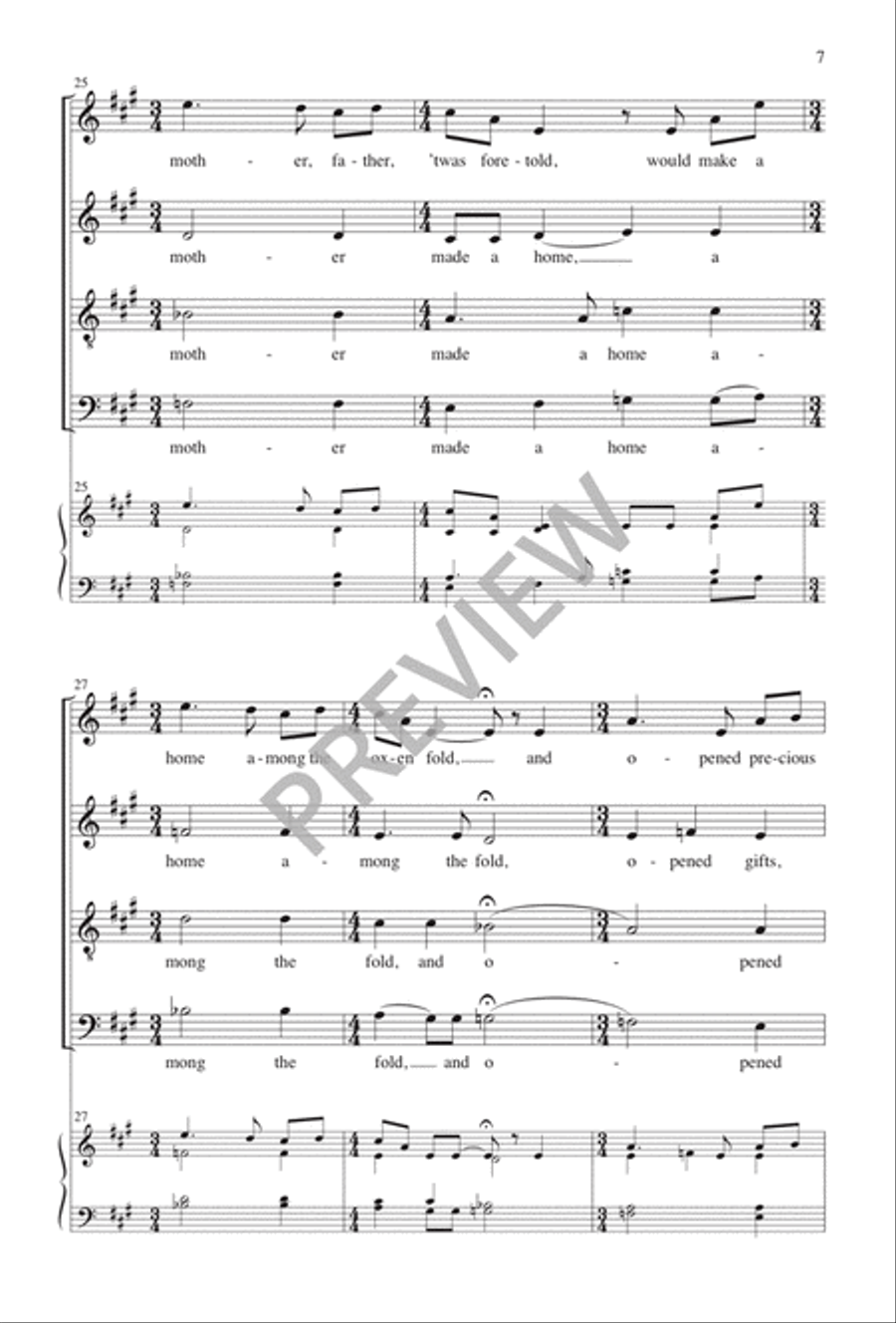 A Babe Was Born on Winter's Night 4-Part scores gallery preview page 8