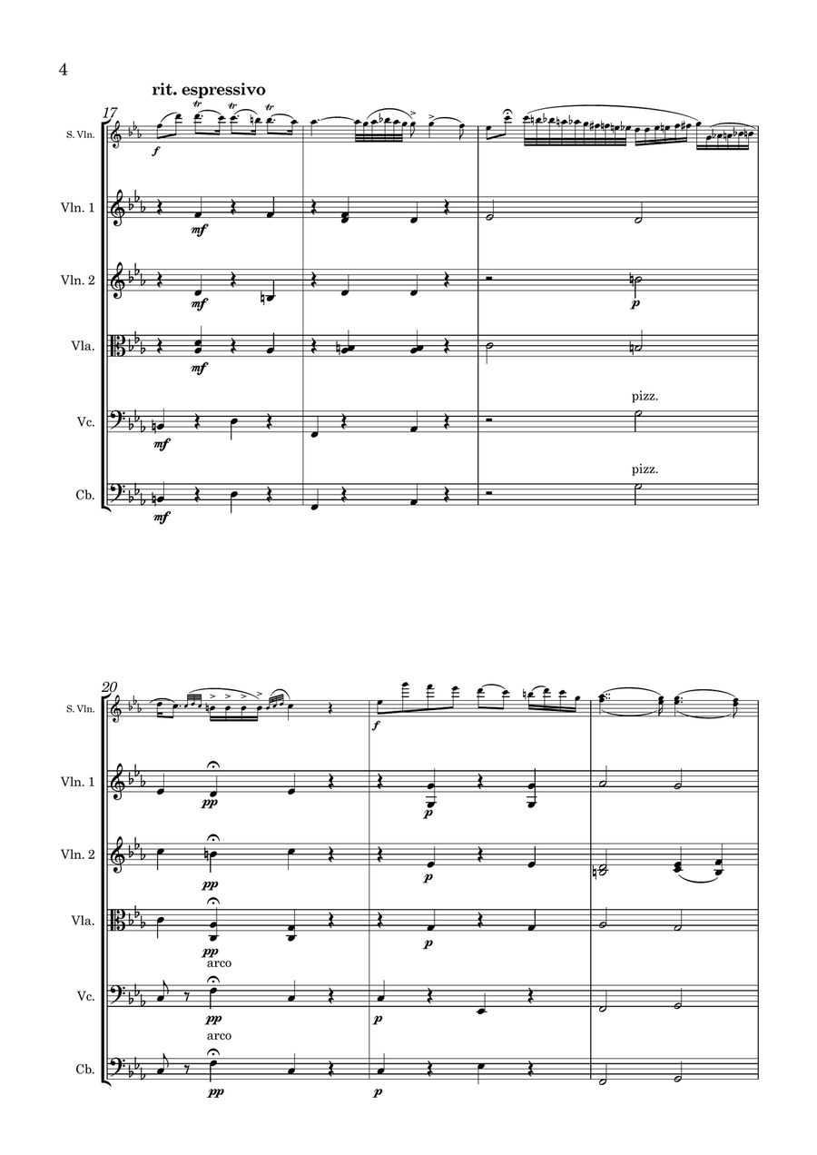 Sarasate Zigeunerweisen Op.20 for Violin and String Orchestra String Orchestra scores gallery preview page 5