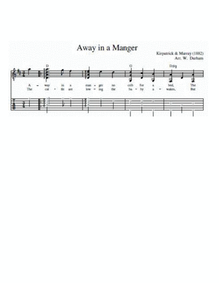 Away in a Manger for Fingerstyle Guitar - Tab / Notation / Lyrics