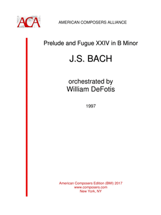 [arr. DeFotis] Prelude and Fugue XXIV in B Minor