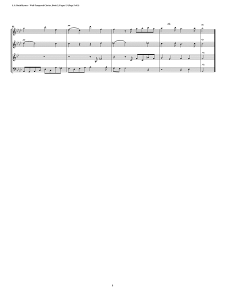 Fugue 13 from Well-Tempered Clavier, Book 2 (Woodwind Quartet) image number null