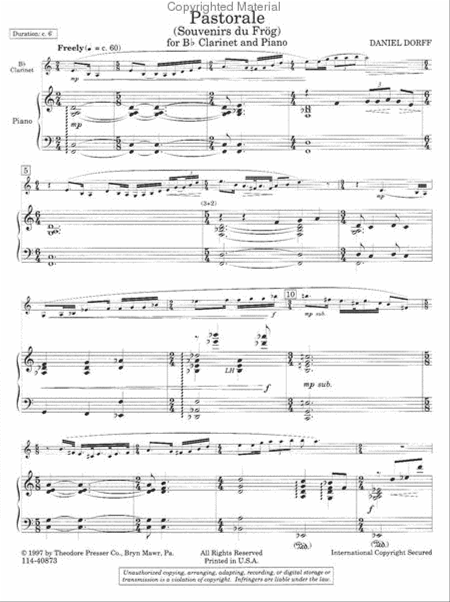 Pastorale (Souvenirs Du Frog) Chamber Music scores gallery preview page 2