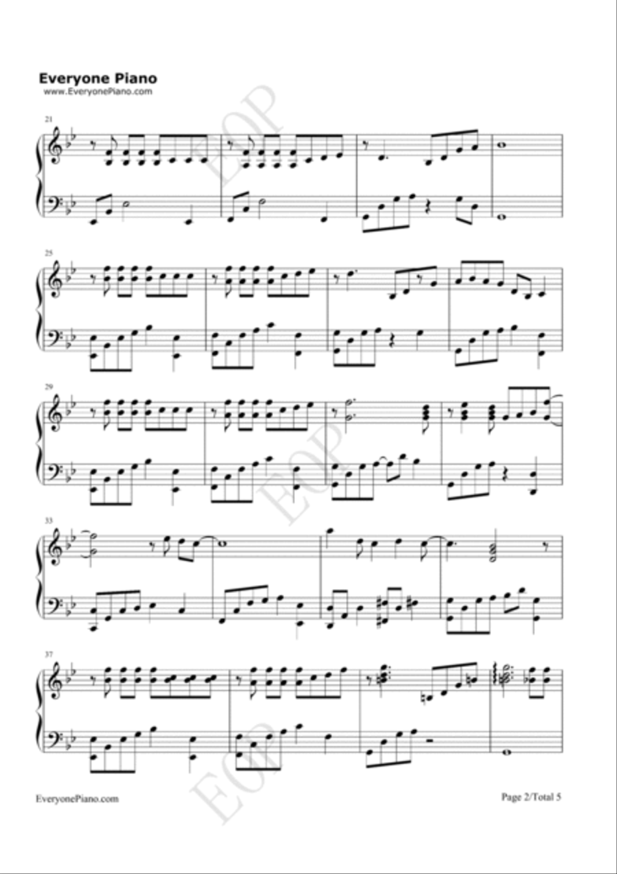 The truth that you leave,C Major,Easy Piano Solo Sheet,With Fingering Easy Piano scores gallery preview page 2