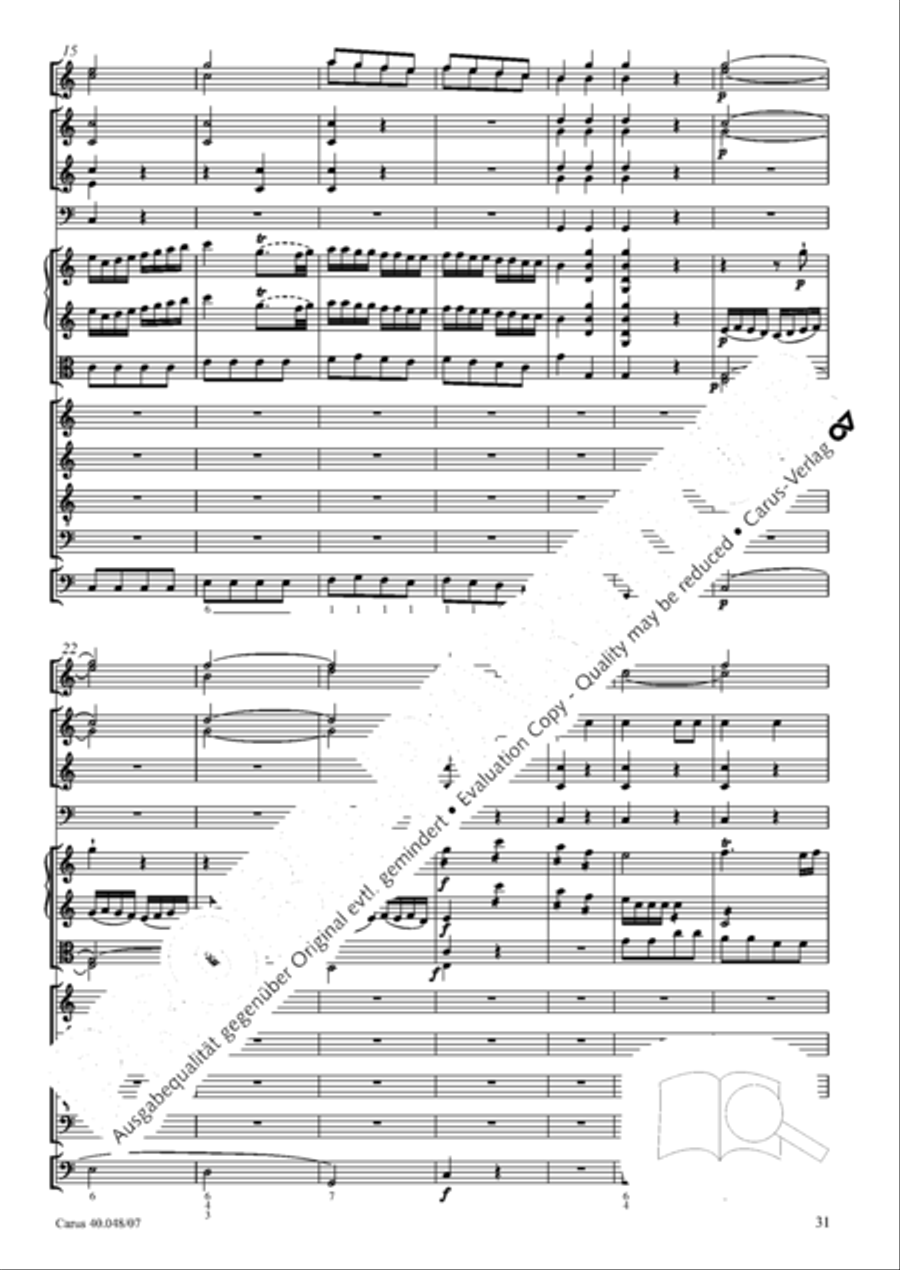 Regina coeli in B-Flat Major, K. 127 4-Part scores gallery preview page 32