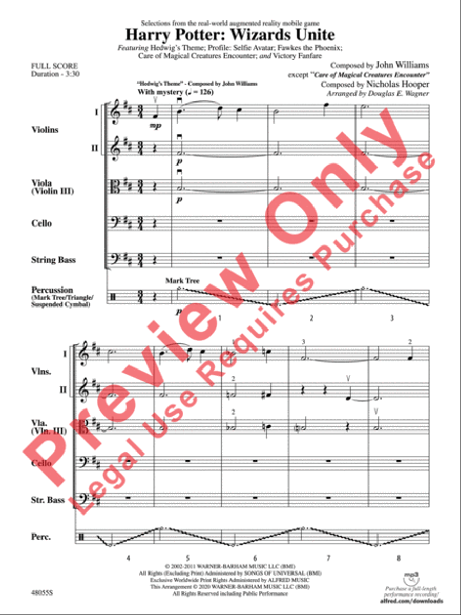 Harry Potter -- Wizards Unite---Selections from the Real-World Augmented Reality Mobile Game String Orchestra scores gallery preview page 4
