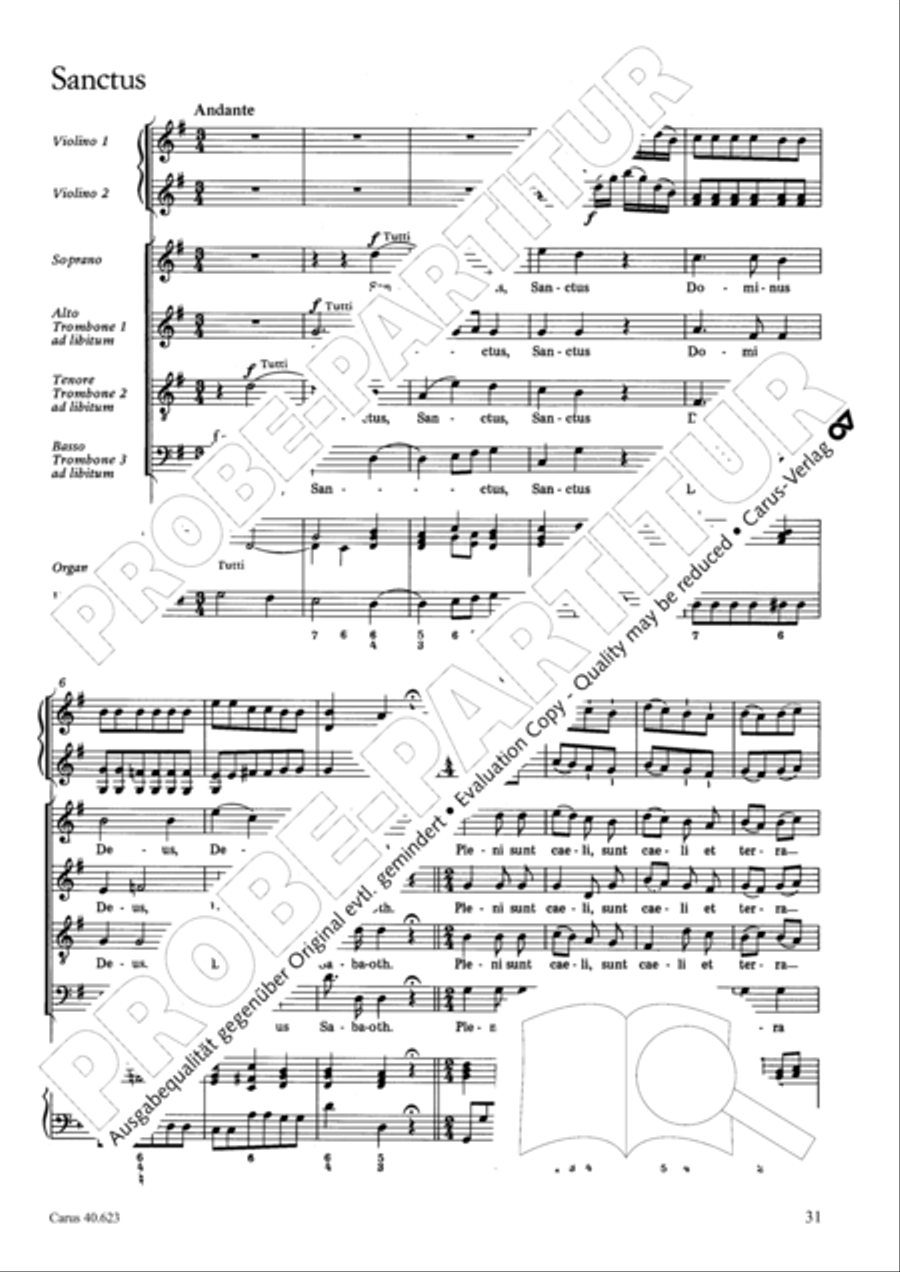 Missa brevis in G major Missa brevis in G major 4-Part scores gallery preview page 32