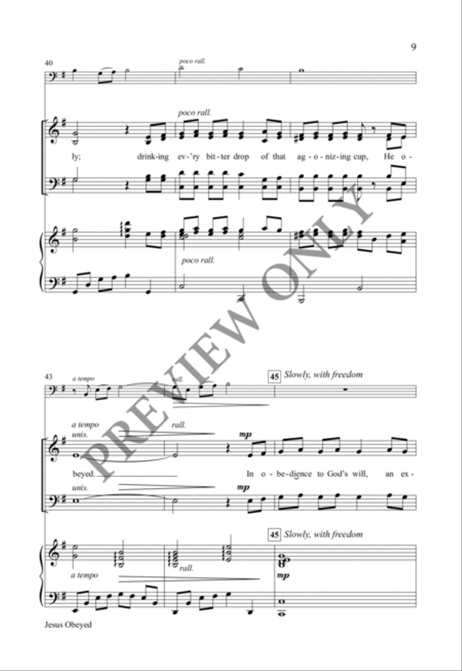 Jesus Obeyed 4-Part scores gallery preview page 8
