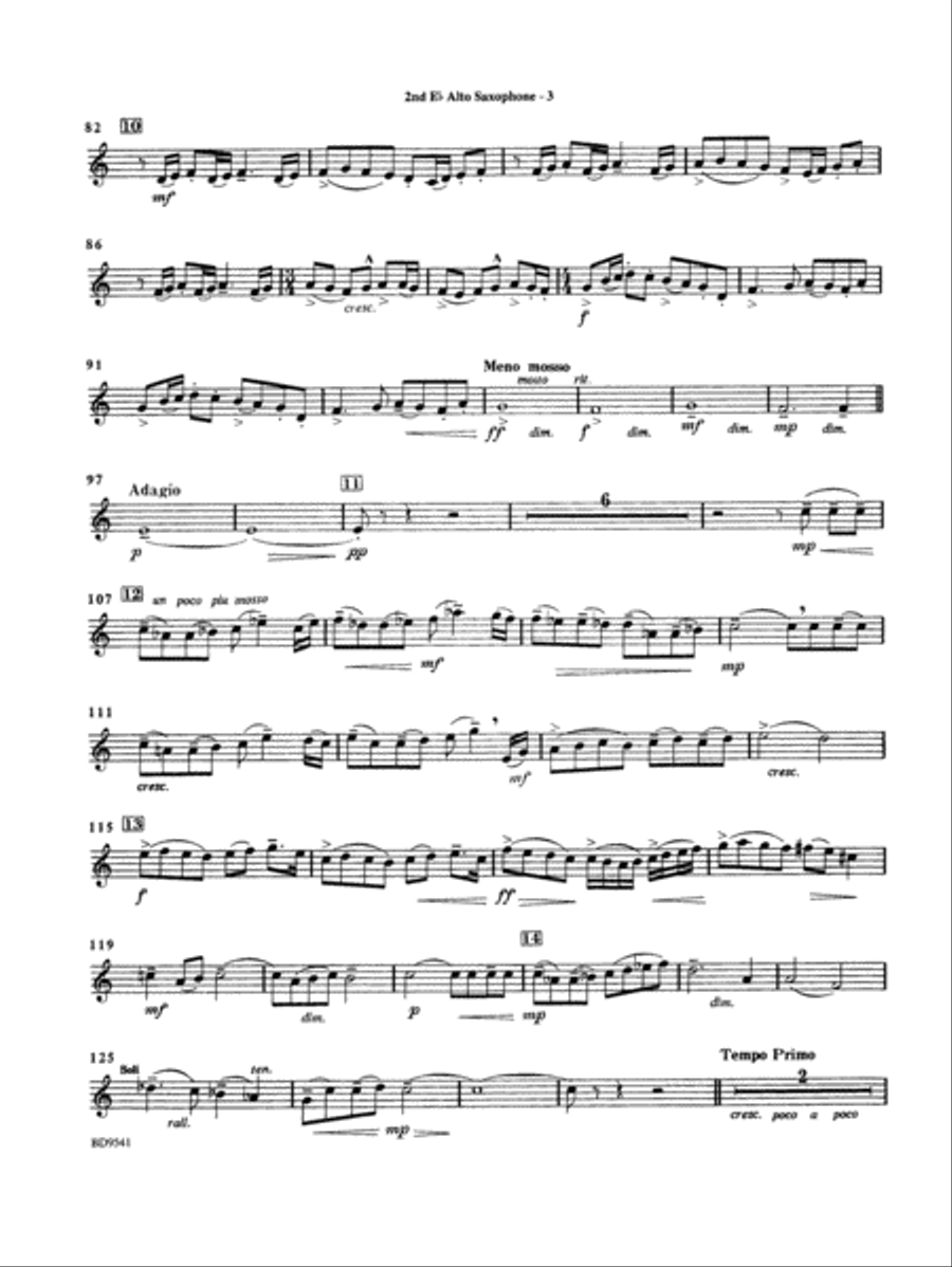 Alvamar Overture: 2nd E-flat Alto Saxophone Concert Band scores gallery preview page 3