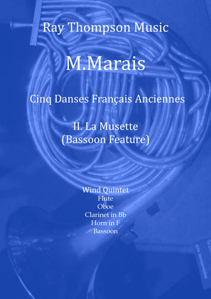 Book cover for Marais: Cinq Danses Français Anciennes (Five Old French Dances) III. La Musette - wind quintet