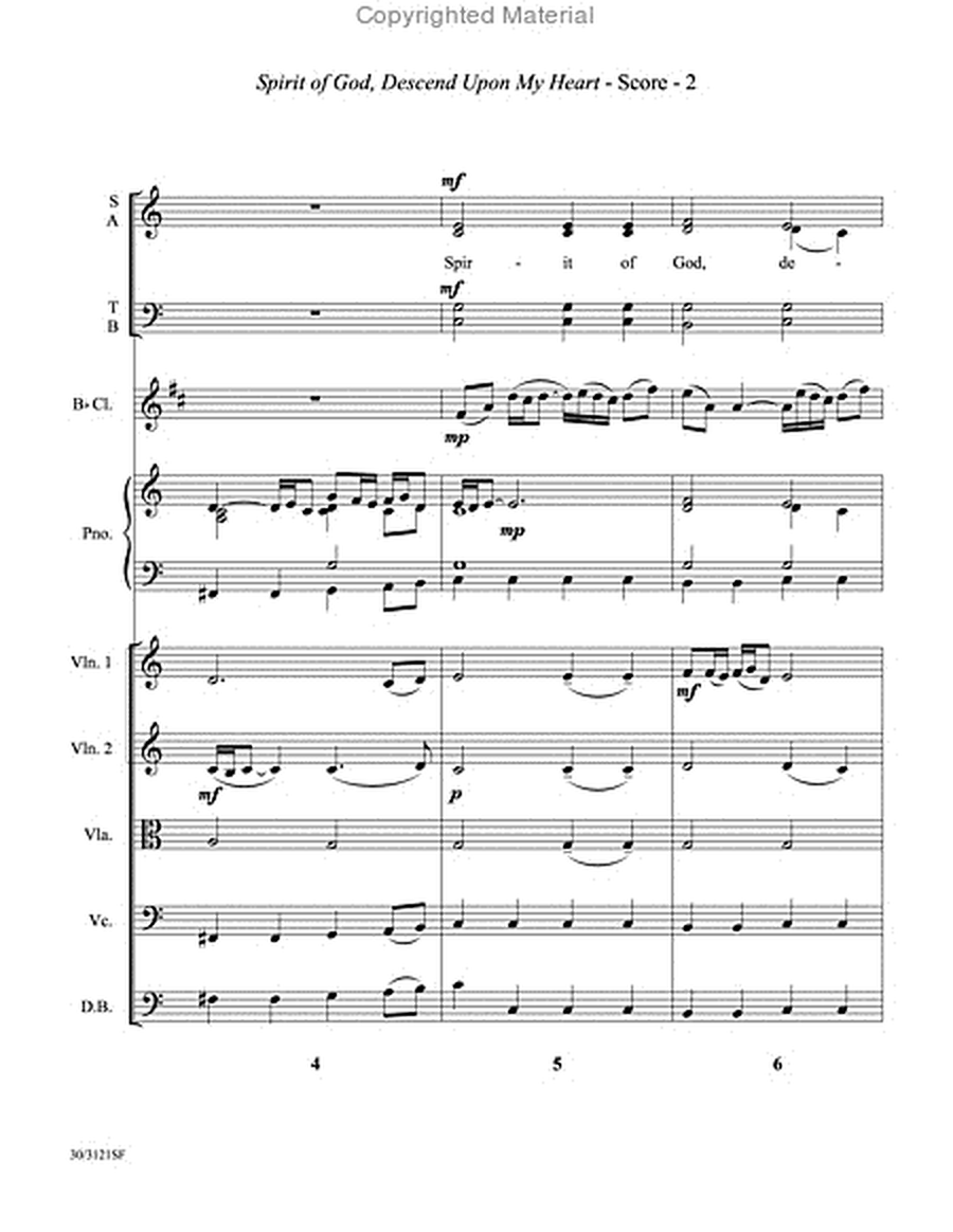 Spirit of God, Descend Upon My Heart - String Ensemble Score and Parts image number null