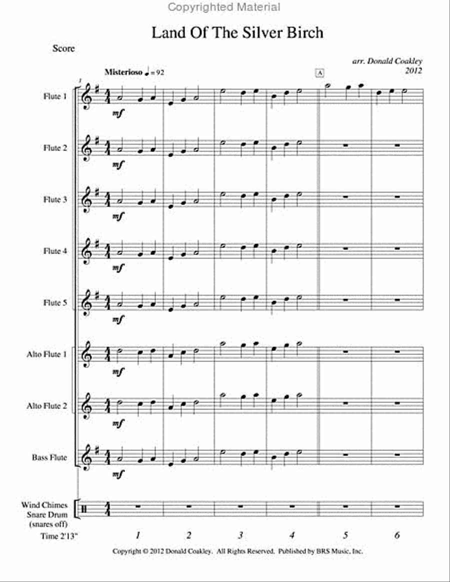 Land of the Silver Birch Flute Choir scores gallery preview page 2