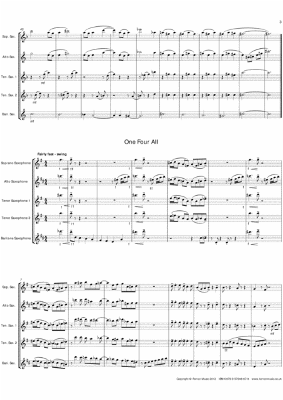 The Waltzer and One Four All Saxophone scores gallery preview page 3