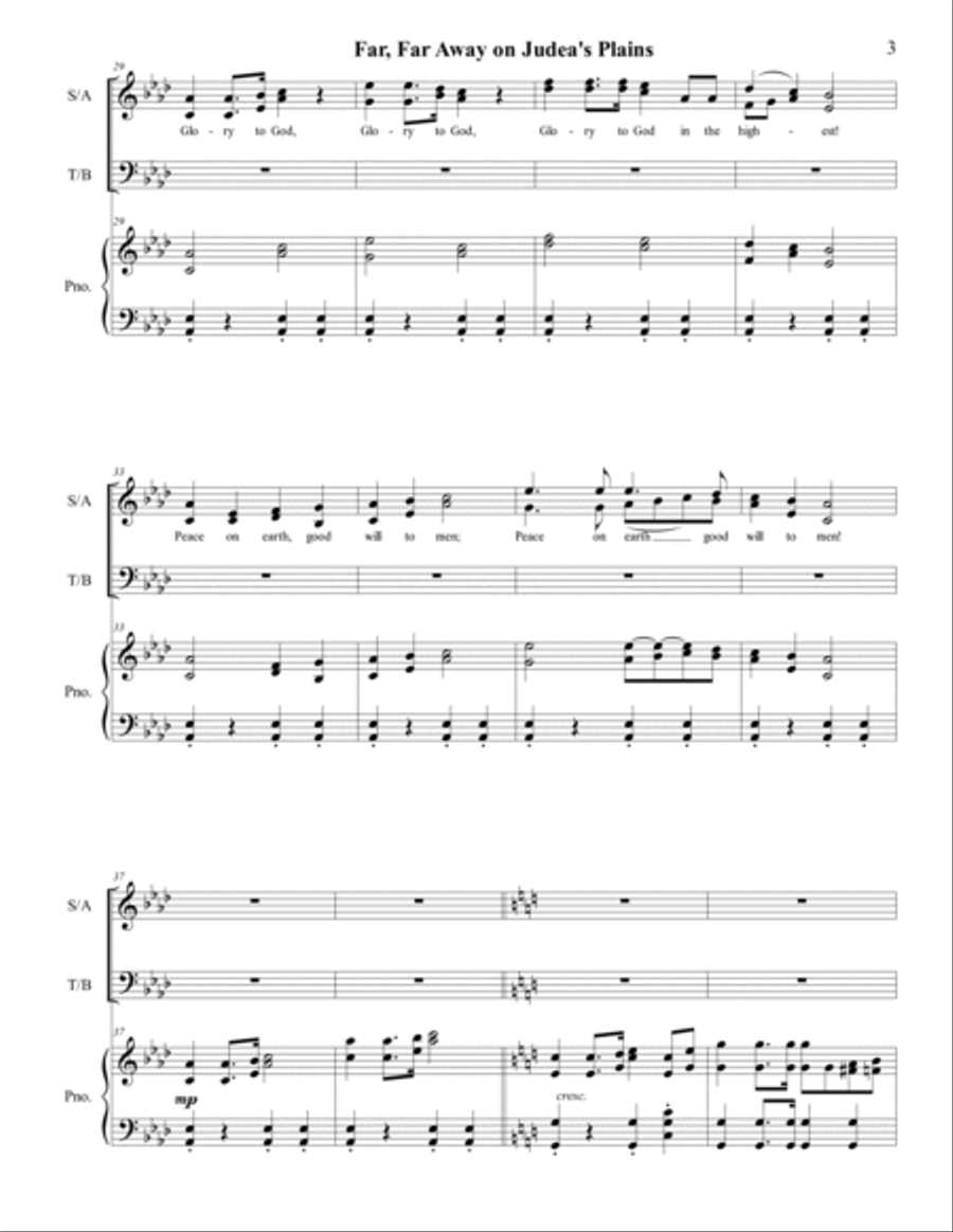 Far, Far Away on Judea's Plains 4-Part scores gallery preview page 5