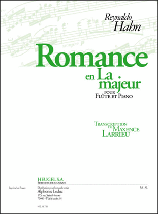 Romance En La Majeur Pour Flute Et Piano