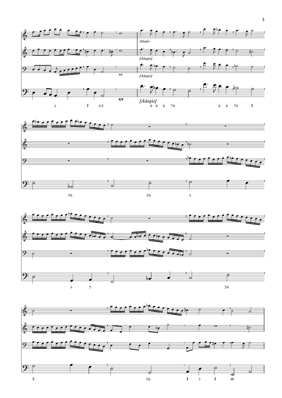 Sonata a 3 (d moll) - with modern clefs Small Ensemble scores gallery preview page 3