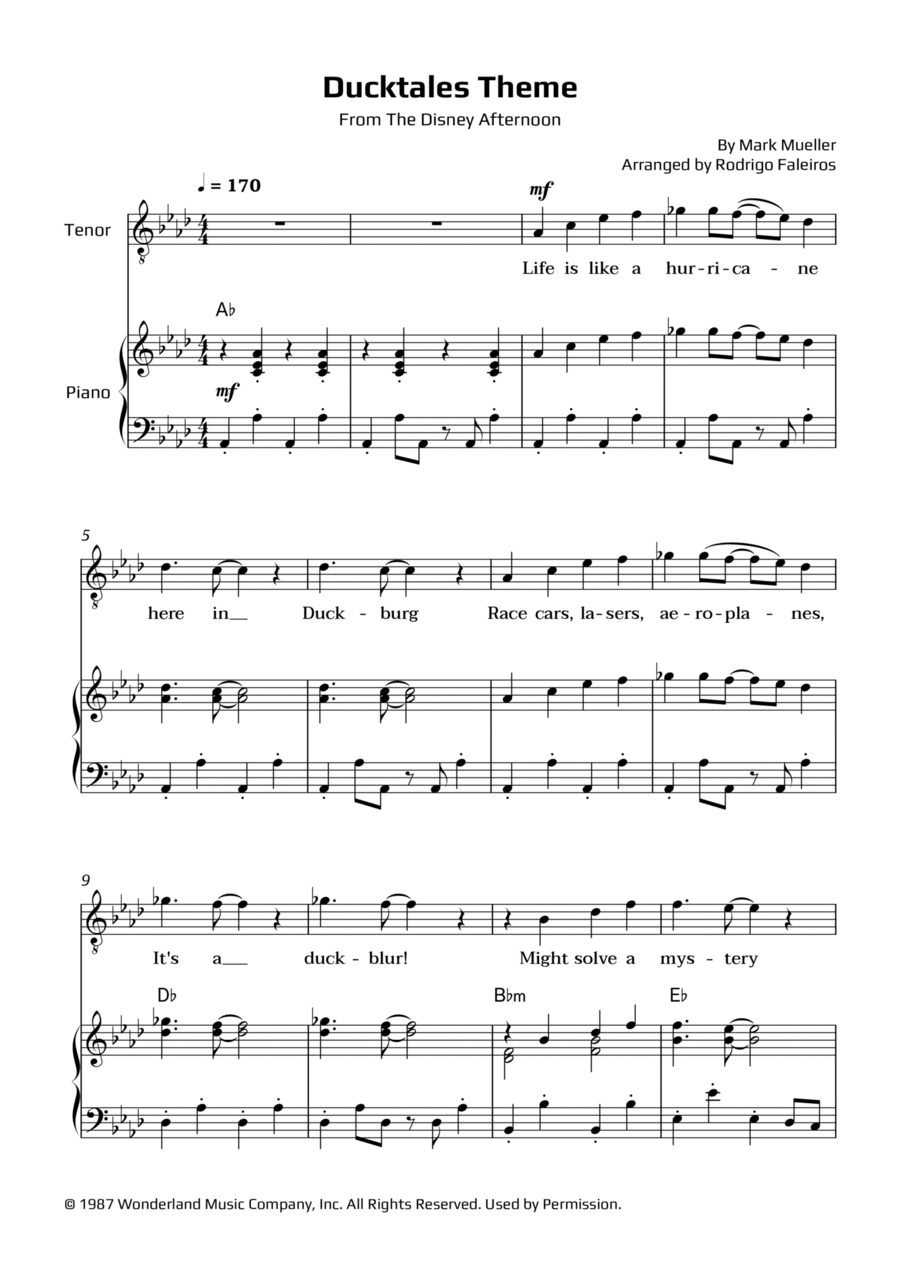 Ducktales Theme Chamber Music scores gallery preview page 1