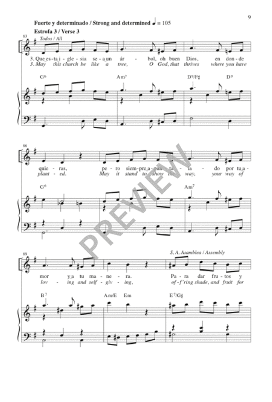 Que Esta Iglesia Sea Un Árbol / May This Church Be Like a Tree 3-Part scores gallery preview page 10