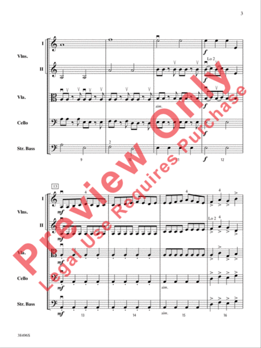 Viva los Conquistadores! String Orchestra scores gallery preview page 4