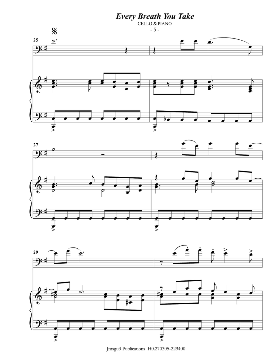 Every Breath You Take Piano scores gallery preview page 5