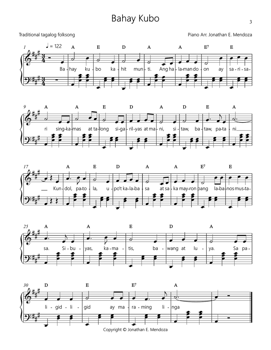 Traditional Tagalog Folksong Collection 1 Unison Choir scores gallery preview page 3