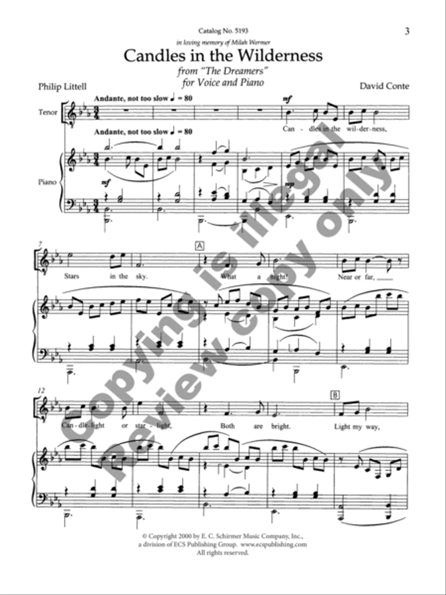 The Dreamers: Candles in the Wilderness High Voice scores gallery preview page 3