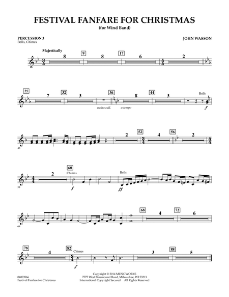 Festival Fanfare for Christmas (for Wind Band) - Percussion 3