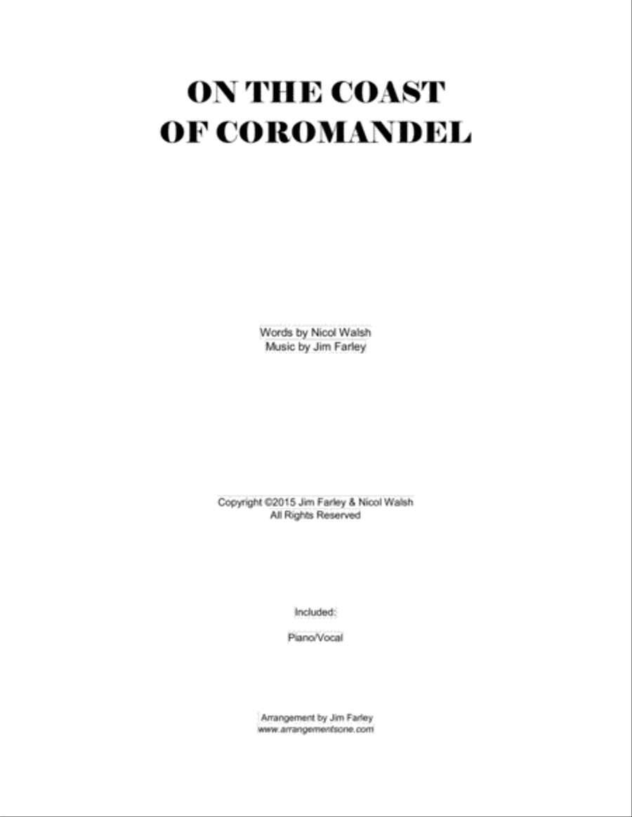 On The Coast Of Coromandel Voice scores gallery preview page 1