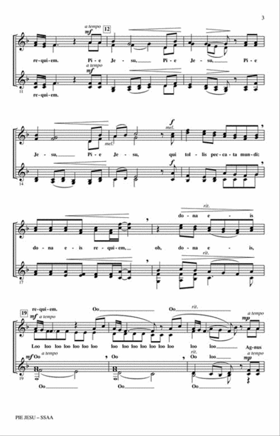 Pie Jesu SSAA scores gallery preview page 3