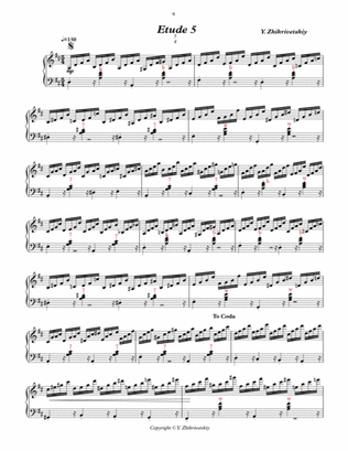Polyrhythmic etude #5 for accordion:4 in the left hand - 5 in the right.