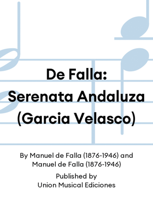 Book cover for De Falla: Serenata Andaluza (Garcia Velasco)